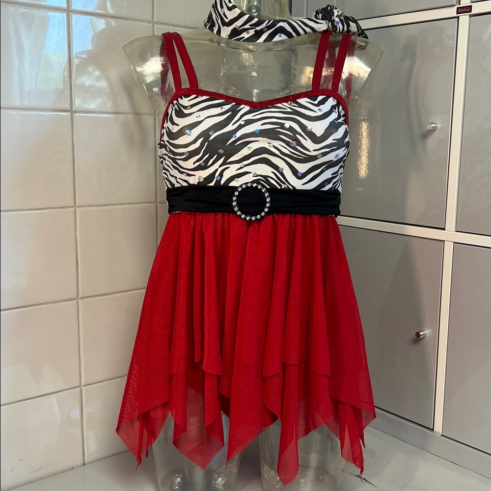 Zebra Babydoll Siren Santa Holiday Dance Costume S Unworn